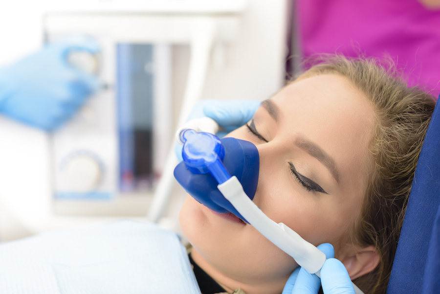 photo of woman receiving dental sedation